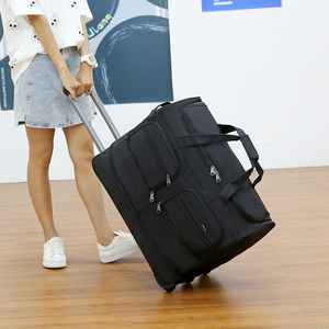 Unisex New Multifunctional 55-122L 2-<b>Wheel</b> Durable Travel Trolley Luggage Bag Backpack <b>Rucksack</b> Compressible Shoulder Straps - Product Image 4