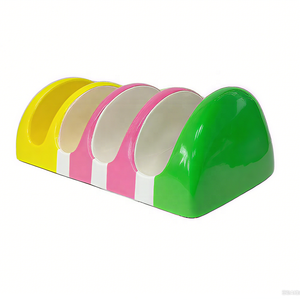 Soporte de taco rosa de cerámica mexicana tradicional con logotipo personalizado para sabores auténticos y diseño moderno en su hogar - Product Image 2