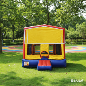 Château gonflable pour enfants sur le thème de la montgolfière, avec aire de saut et toboggan - Product Image 2