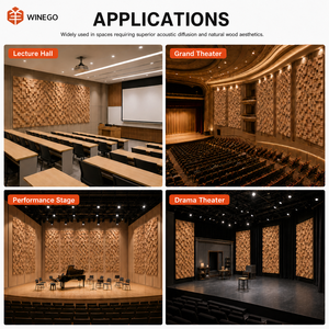 <span class=keywords><strong>Pannelli</strong></span> Acustici in <span class=keywords><strong>Legno</strong></span> Massiccio per Soffitto <span class=keywords><strong>di</strong></span> Auditorium, Assorbimento del Suono 3D, Pannello Diffusore Acustico in MDF - Product Image 3