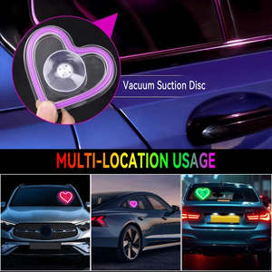 ไฟตกแต่งรถยนต์รูปหัวใจ 8 สี ไฟนีออน LED แบบเส้น ไฟกระพริบ ใช้แบตเตอรี่ พร้อมรีโมทคอนโทรล 12V 10W ขายส่ง - Product Image 5