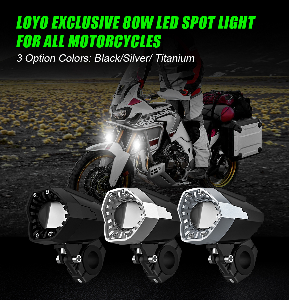 Tackform Dual Motorcycle LED Lights - 6000 Lumens, 60W, IP68, For 7/8" To 1 1/4" Bars