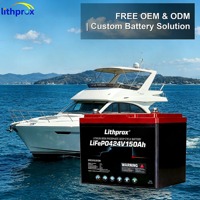 Batterie LiFePO4 Chauffante 24V 150AH Grade A en Vrac 6000+ Cycles Profonds Marine Bluetooth Smart BMS Prise Anderson CE RoHS IP67 OEM ODM