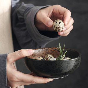 Bol à riz en céramique de style Japandi de 4,5 pouces pour les fêtes, les restaurants et la cuisine domestique, résistant à la chaleur, passe au lave-vaisselle - Product Image 4