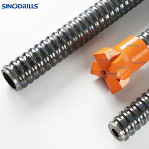 Sinodrills Hollow Soil Nail Rock Bolt Autoperforante Varilla Cono Acero Anchor Bar T40/20