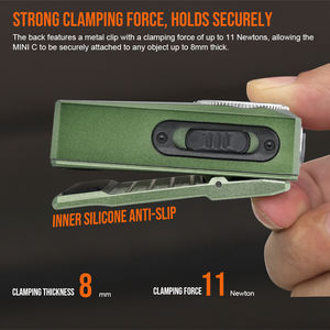 Lampe à clip TrustFire MINIC 800 lumens, 5 en 1, projecteur, lampe torche plate magnétique RGB, rechargeable par USB C, lampe torche porte-clés - Product Image 2