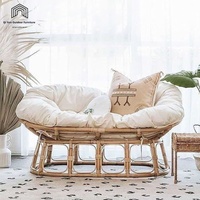 Authentic Rattan Papasan Chair: Elegant Natural Rattan Craftsmanship for Cozy Living