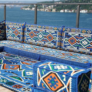 Ensemble Canapé Modulable en Tissu Bleu Majlis Arabe en U, Style <span class=keywords><strong>Marocain</strong></span>, <span class=keywords><strong>pour</strong></span> <span class=keywords><strong>Salon</strong></span>, Hôtels et Centres Commerciaux - Product Image 5