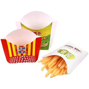 Luckytime Atacado logotipo personalizado impresso reciclado para levar batatas fritas caixas de papel fast food embalagem para hambúrguer