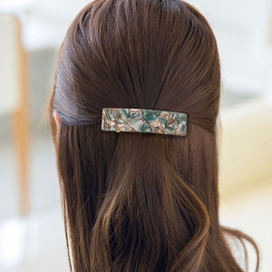Exquisitas Pinzas de Pelo Rectangulares de Acetato de Celulosa para Mujer, Elegantes Horquillas con Brillantes de Aleación, Accesorios para el Cabello - Product Image 2