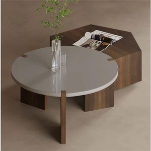 <span class=keywords><strong>Table</strong></span> <span class=keywords><strong>basse</strong></span> <span class=keywords><strong>relevable</strong></span> GEDO moderne et interactive, étanche, en marbre, avec <span class=keywords><strong>plateau</strong></span> en bois naturel et pieds en bois, et rangement intégré - Product Image 2