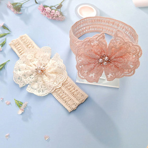 2024 Venta caliente princesa encaje corona flor lazos chico recién nacido diadema bebé diadema <span class=keywords><strong>para</strong></span> niña flor turbante bebé accesorios <span class=keywords><strong>para</strong></span> el cabello - Product Image 3