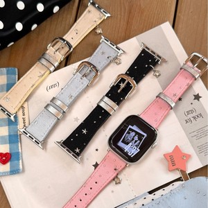 Cinturino in Pelle Denim con Motivo a Stelle per <span class=keywords><strong>Apple</strong></span> <span class=keywords><strong>Watch</strong></span> 41 45 49mm Compatibile con Serie 11 10 9 <span class=keywords><strong>8</strong></span> <span class=keywords><strong>7</strong></span> 6 SE Cinturino Elegante - Product Image 1