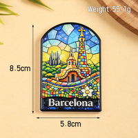 Imán de Resina Moderno Personalizado para Refrigerador, Barcelona España, Impresión 3D, Material Ecológico, Forma Irregular, Logotipo Personalizable