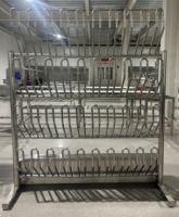 Rak Sepatu Stainless Steel yang Dapat Disesuaikan Dengan Sistem Pengeringan dan Disinfeksi untuk Gudang dan Fasilitas Pengolahan Daging