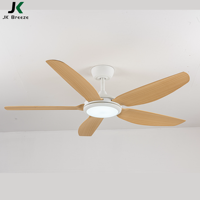 Décoration d'intérieur 52 pouces 5 lames led ventilateur de plafond avec télécommande ventilateur de plafond lampe lumineuse
