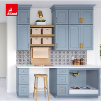 Armoires de buanderie classiques Alland Group à panneaux surélevés bleu clair, armoire de bureau avec armoire pour animaux de compagnie