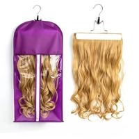 Sac de Rangement pour Perruque en PVC Résistant avec Cintre et Fermeture Éclair Étanche, Emballage Personnalisé pour Cheveux pour le Commerce