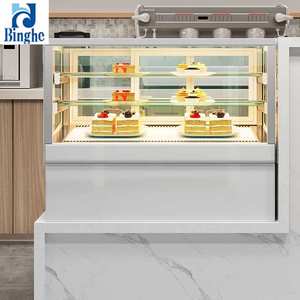 2022 Offre Spéciale vitrine de gâteau réfrigérée à température unique petit réfrigérateur d'affichage de gâteau avec porte en <span class=keywords><strong>verre</strong></span> lumière LED en <span class=keywords><strong>verre</strong></span> - Product Image 1