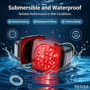 <span class=keywords><strong>Feux</strong></span> de <span class=keywords><strong>remorque</strong></span> submersibles étanches 12V, <span class=keywords><strong>feux</strong></span> arrière carrés à LED, <span class=keywords><strong>feux</strong></span> de freinage avec éclairage de plaque d'immatriculation pour <span class=keywords><strong>remorque</strong></span> de <span class=keywords><strong>bateau</strong></span> et de marchandises - Product Image 4