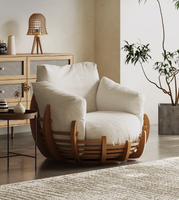 Rétro français américain luxe bois massif griffe de chat tissu canapé-lit ensemble lumière luxe Design petit appartement salon Villas