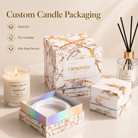 Caja de Embalaje de Lujo Personalizada para Velas, con Textura de Mármol, Estampado en Lámina Dorada, Caja de Regalo de Cartón Rígido Certificado