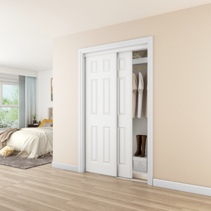 Hiện Đại Trắng Bypass trượt <span class=keywords><strong>Closet</strong></span> cửa với bao gồm thép phần cứng Kit - Product Image 1
