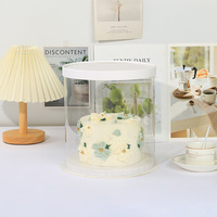 Boîte Cadeau Transparente Écologique Imperméable Auto-élevante en Plastique Transparent pour Gâteau d'Anniversaire, Bouquet de Fleurs, et Composition Florale Tendance