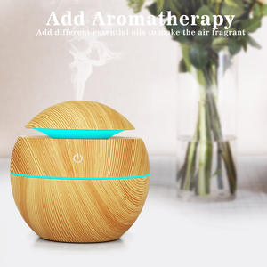 Wood Grain Mini Humidifier 130Ml Ultrasonic Aroma Diffuser With Led <b>Light</b> Usb Powered <b>For</b> Home Use - Product Image 5