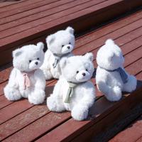 Ours en peluche blanc très vendu avec écharpe, peluche super douce, jouet en peluche, couverture pour cadeau de la Saint-Valentin, faible MOQ