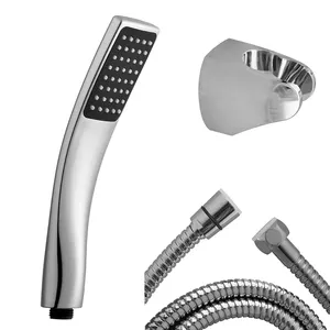 Support de douche en filigrane et tuyau de douche de 1.5m chromé tête à main carrée réglable ensemble de mains de douche multifonction