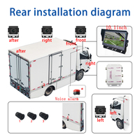 Système de caméra de recul pour camion avec capteur de stationnement, moniteur, alarme vocale, lumière clignotante, 24V, étanche IP68, 7 pouces, 1080P