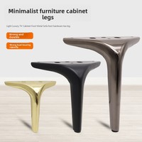 Pieds de meubles triangulaires en acier robustes |   Pieds de support modernes en forme de V pour canapé, meuble TV et lit |   Haute capacité de charge (4 pièces)