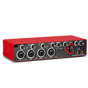 Interface audio USB 4 canaux, 4 entrées micro XLR, alimentation fantôme 48V pour l'enregistrement musical, la diffusion en direct, les podcasts, fabrication industrielle - Product Image 1