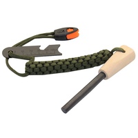 5/16 "Épais Bushcraft Firesteel Manche En Bois Ferrocerium Tige Firestarter Bâton avec Poignée Paracord