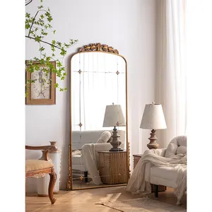 Full Length Staande Vloer Antropologie Nieuwe Retro Wandspiegel Salon Beauty Home Decoratieve Dressing Spiegels Met Metalen Frame