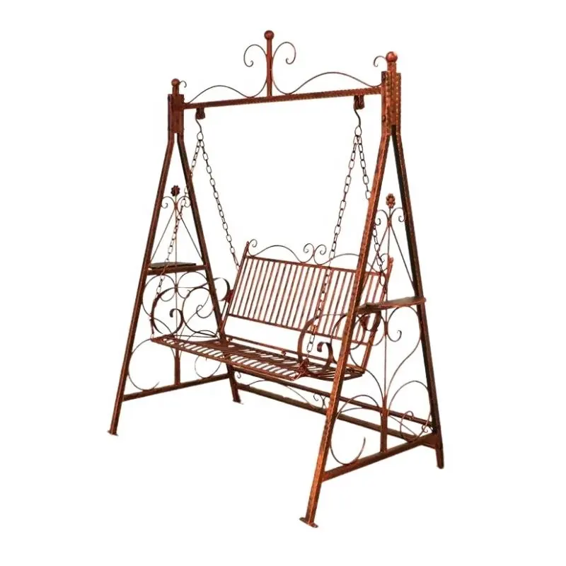 Smeedijzeren Schommel Stoel Patio Tuin Outdoor Dubbele Seat Comfortabele Swing Stoel