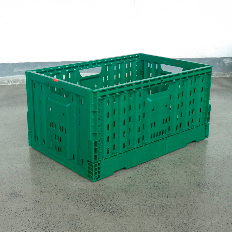 Оптовая продажа, полый многоразовый Пластиковый Переносной Контейнер для овощей и фруктов, Штабелируемый складной ящик для супермаркета