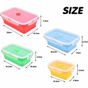 Silicone Food Storage Containers with Lids Collapsible <b>Meal</b> <b>Prep</b> Lunch Containers Bento Boxes - Product Image 4