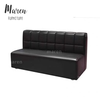 Ensemble de banquettes industrielles en métal noir et table ignifuge, mobilier commercial pour restaurant
