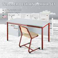 Bureau d'école moderne en chêne amovible pour professeur