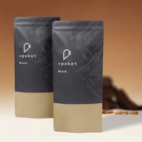 Emballage alimentaire de luxe haut de gamme pour thé et café, pochette en mylar mate brillante résistante à l'humidité, à trois côtés scellés avec fermeture éclair refermable