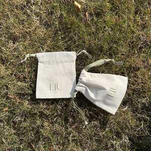 Sac cadeau en toile de coton à faible MOQ avec rubans en soie, pochette recyclable en coton à cordon pour l'emballage d'artisanat ou de bougies - Product Image 6