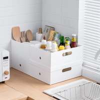 Caja de almacenamiento clásica japonesa de plástico grueso con ruedas de aluminio y Asa de tapa organizador para archivos A4 de oficina almacenamiento en el hogar
