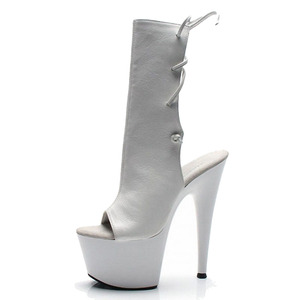 Bottes Cheville <span class=keywords><strong>Femme</strong></span> Mode à Talon Haut de 15 cm, Bouche de Poisson Sexy avec Ceinture Fine Décorative, <span class=keywords><strong>Chaussures</strong></span> de Danse de Club - Product Image 2