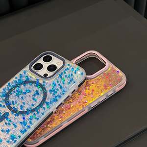 2025 nouveau Design dégradé couleurs Gel Glittermagnetic étui de charge sans fil pour Iphone 16 Pro <span class=keywords><strong>Max</strong></span> 15 Pro <span class=keywords><strong>Max</strong></span> pour filles femmes - Product Image 2