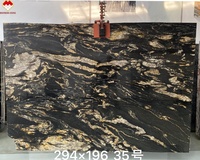 Dalles de quartzite noir titane Brothers Stone, élégantes et artistiques, quartzite noir Gucciy brillant pour la décoration des murs et des sols