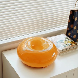 Wamburi Vintage Style <b>Touch</b> Tri-Color <b>Light</b>-Changing Donut-Shaped Glass Table Lamp Bauhaus Bedside and Wall Lamp with Iron Body - Product Image 1