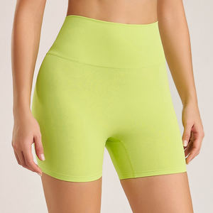 กางเกงกีฬาขาสั้นเอวยางยืดสำหรับผู้หญิงกางเกงวิ่งออกกำลังกายระบายอากาศมีกระเป๋าด้านในทรงรัดรูป - Product Image 3
