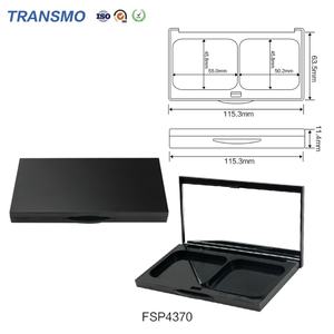 OEM square Hot Sale Custom logo Empty <b>Plastic</b> Makeup Blush Compact case with <b>Mirror</b> Blush Packaging Free Samples - Product Image 2